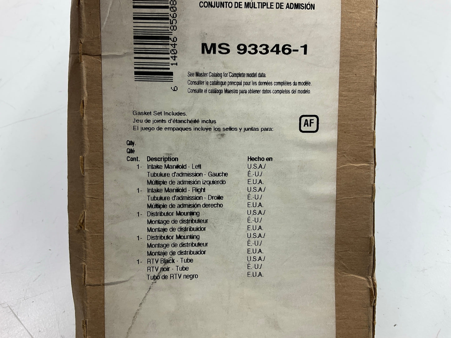 Napa MS93346-1 Intake Manifold Gasket Set 1993-96 Chevrolet GMC 4.3L V6