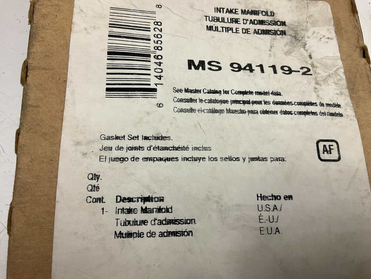 Napa MS94119-2 Engine Intake Manifold Gasket Set 1988-1989 Honda 1.5L I4