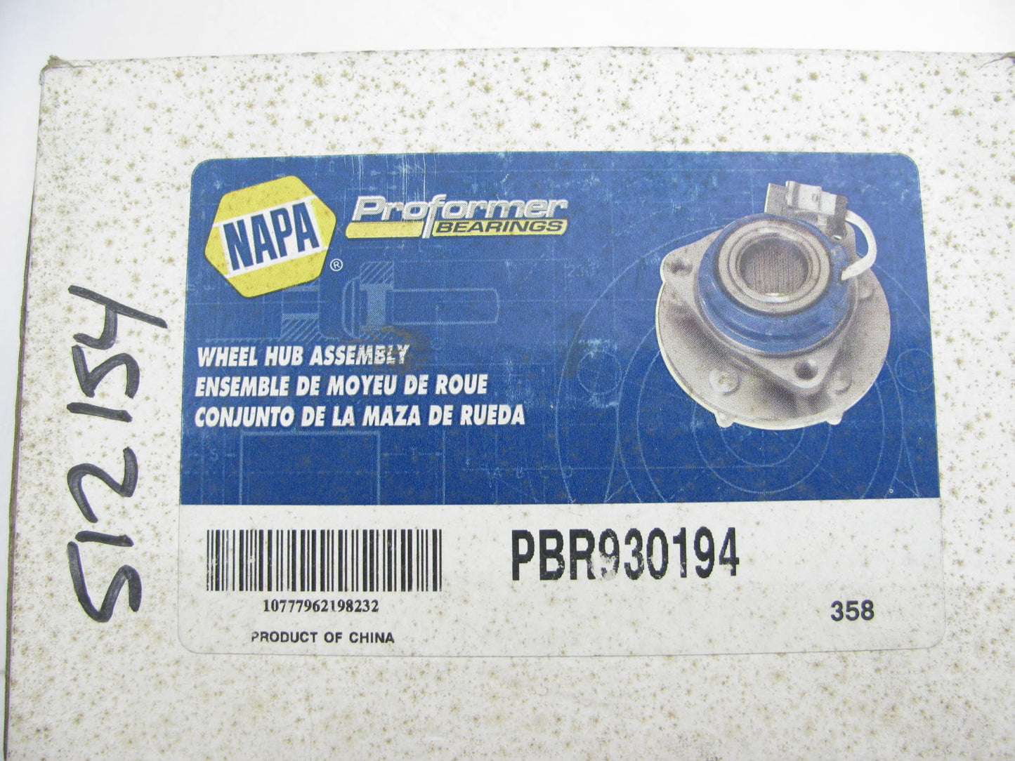 Napa PBR930194 Wheel Bearing & Hub Assembly - Rear
