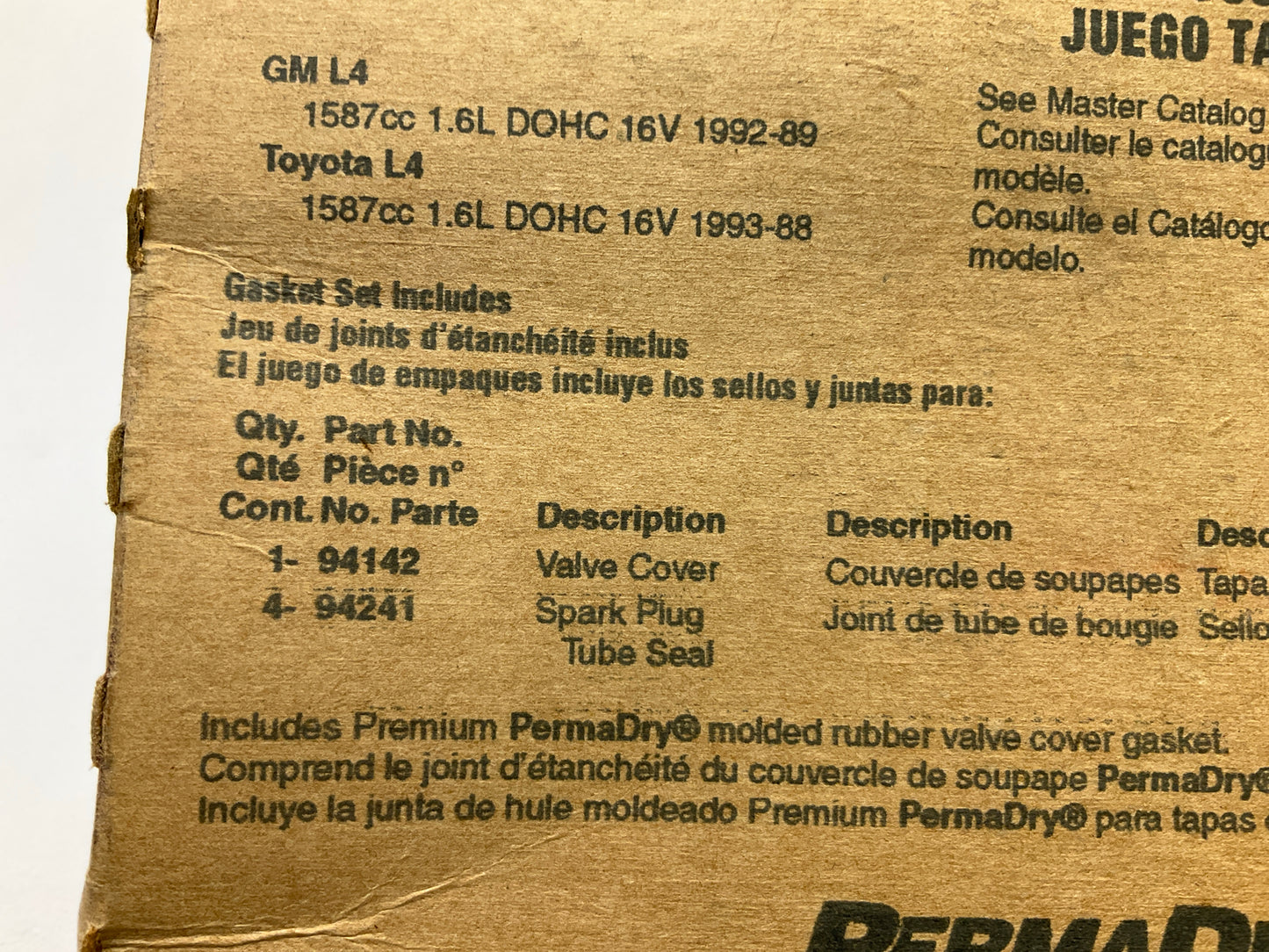 Napa VS50324R-1 Valve Cover Gasket Set - 1990-93 Celica, 1988-92 Corolla DOHC