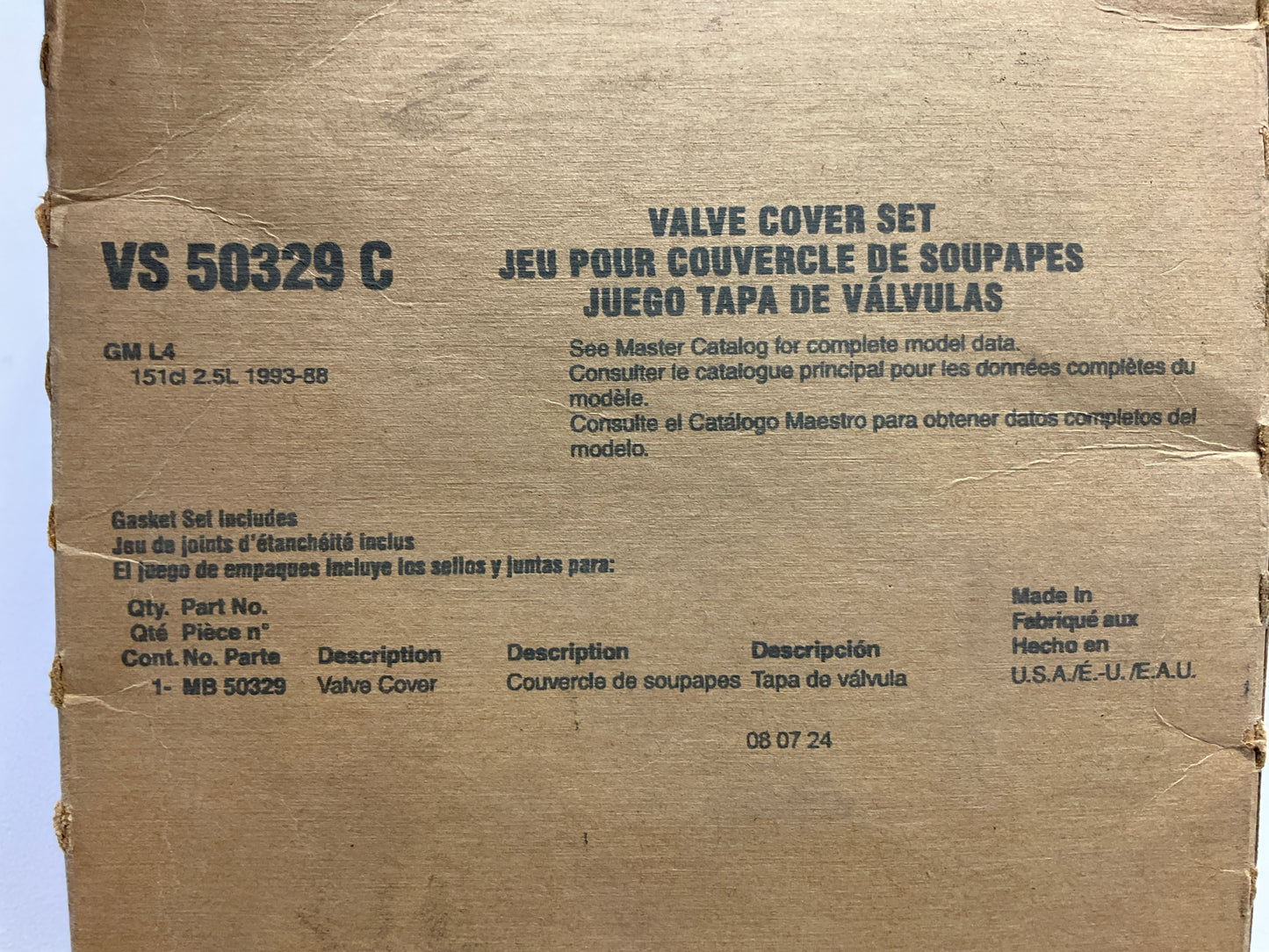 Napa VS50329C Engine Valve Cover Gasket For 1988-1993 Chevrolet GMC 2.5L L4