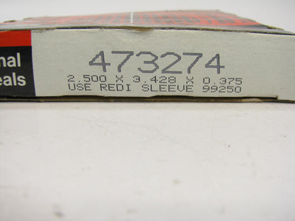 National 473274 Wheel Oil Seal - 3.433'' OD X 2.500'' ID X 0.375'' Wide - 24951