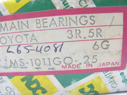 NDC MS-1011GO-25 Engine Main Bearings .25mm 1968-1969 Toyota 3R 5R