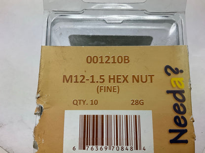 Needa 001210B M12-1.5 Metric Hex Nuts (Fine Thread), 10 / PACK