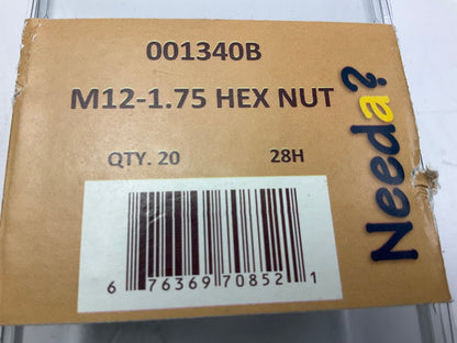 Needa 001340B Hex Nuts, M12-1.75 - 20 PACK