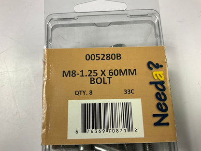 (8) Bolts - Needa 005280B  M8-1.25X 60mm Metric Bolts, Grade 10.9