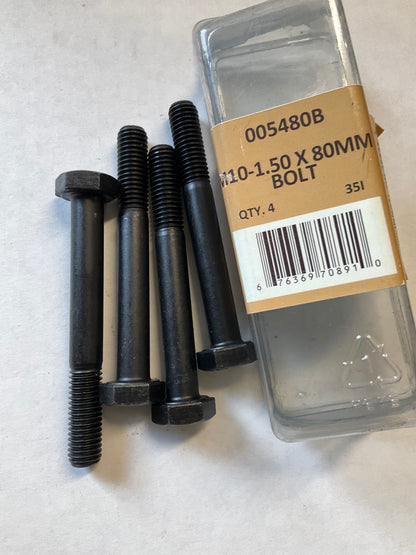 Needa 005480B M10-1.50 X 80mm Hex Bolt - 4 / Pack