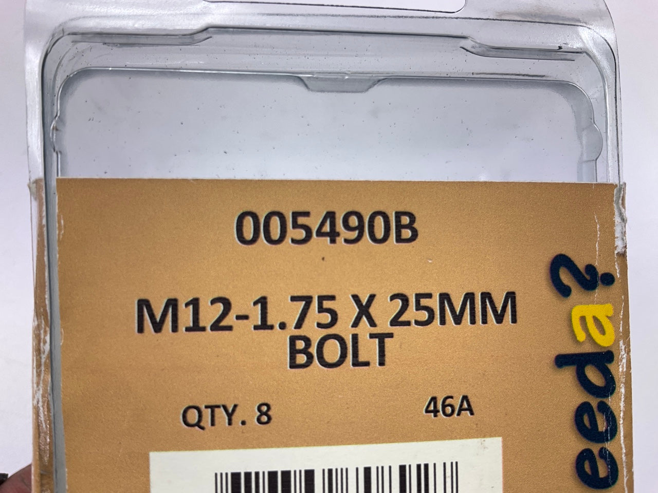 Needa 005490B Hex Head Bolt, M12-1.75 X 25MM - 8 PACK