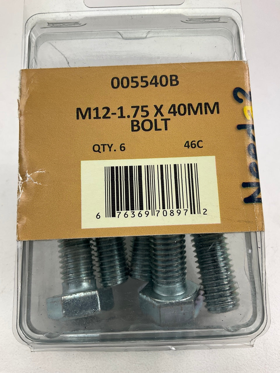 Needa 005540B Metric Bolts - M12-1.75-40mm Bolts, 6 / PACK
