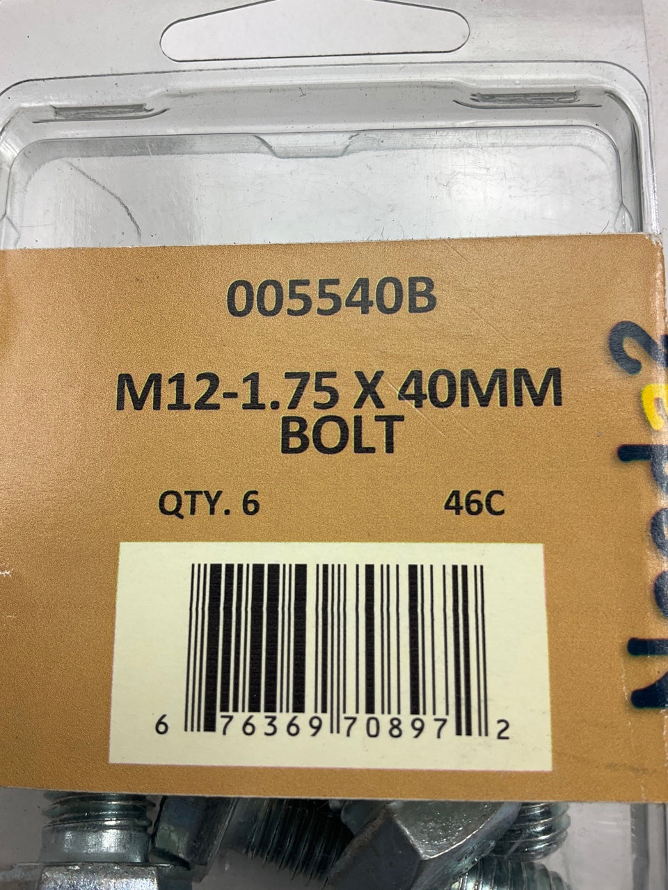 Needa 005540B Metric Bolts - M12-1.75-40mm Bolts, 6 / PACK