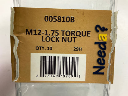 (10) M12-1.75 All Metal Lock Nuts Stover Cone Top Lock Prevailing Torque M12