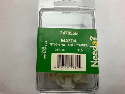 Needa 247856B Nylon Nut Retainer #10 For Mazda, Replaces # 9991-00-503 - 16 Pack