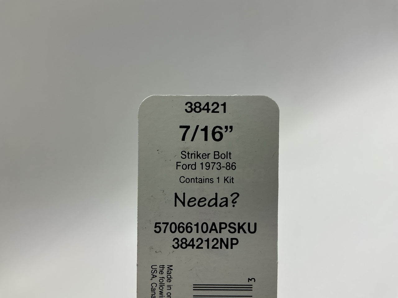 Needa 38421 Door Lock Striker Bolt 7/16''