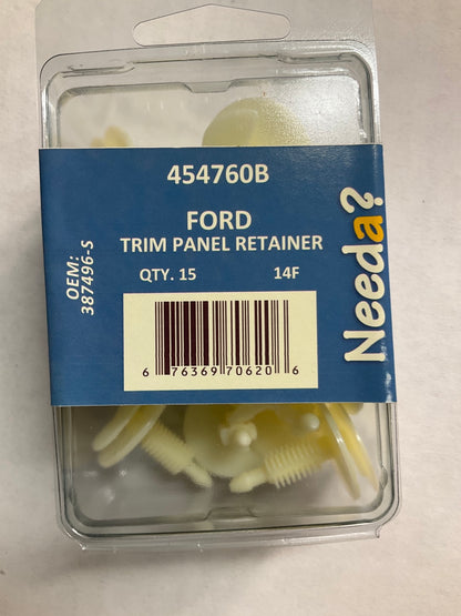 Needa 454760B Trim Panel Retainer Replaces Ford # 387496-S - 15/Pack