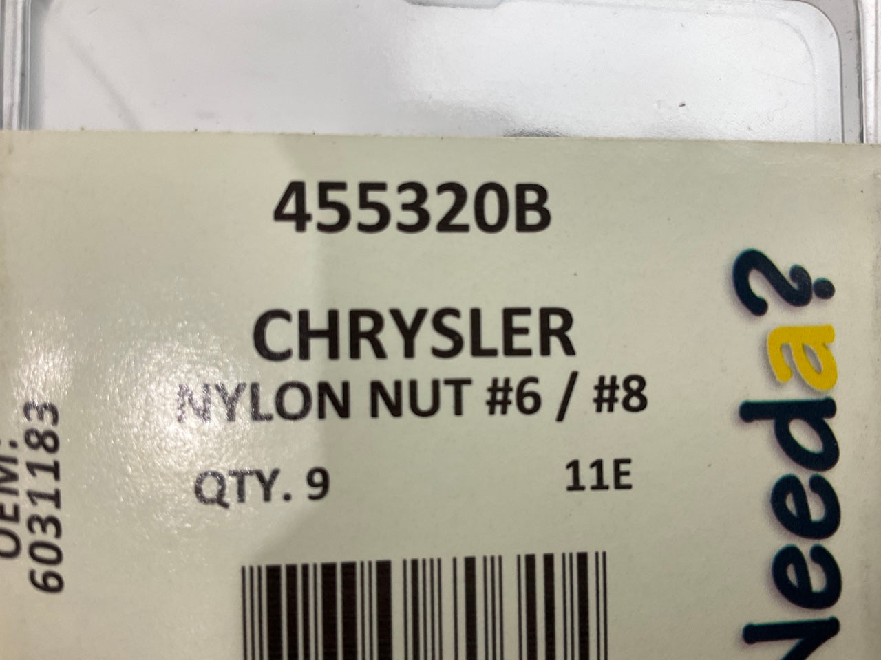 Needa 455320B Nylon Nuts, #6 / #8 For Chrysler 6031183 - 9 PACK