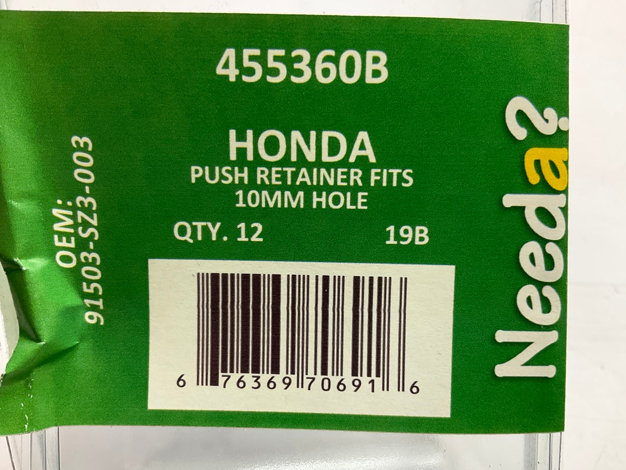 Needa 455360B Push-in Bumper Cover Retainer Clips, 12 Pack, 91503-SZ3-003