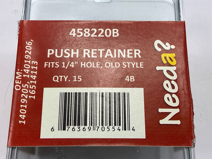 Needa 458220B Fender Liner Retainer Clip Rivets 1/4'' Size, Universal Fit, 15 PCs