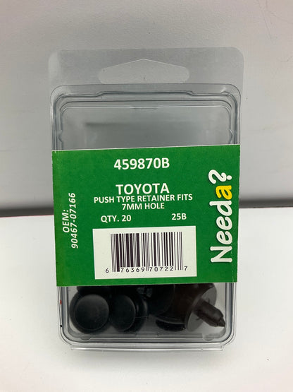 Needa 459870B  Fender Liner Retainer Clips, 20 Pcs, For 7mm Hole  90467-07166