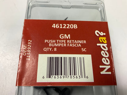 Needa 461220B Push-in Bumper Retainer Clips, Replaces GM 11589292 - 8 PACK