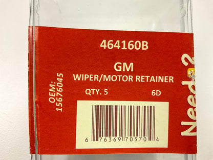 Needa 464160B Windshield Wiper Transmission Cover Retainers #15676045, 5 PACK