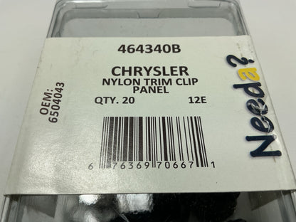 Needa 464340B Quarter Panel Trim Panel Retainer Clips, Pack Of 20