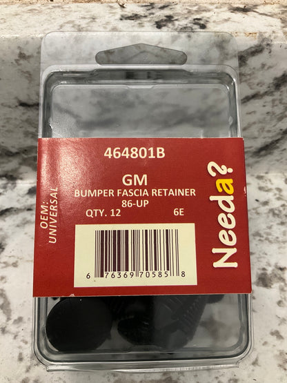 12 Pcs Needa 464801B GM Chevy Bumper Fascia Retainer Clips, 1986-UP