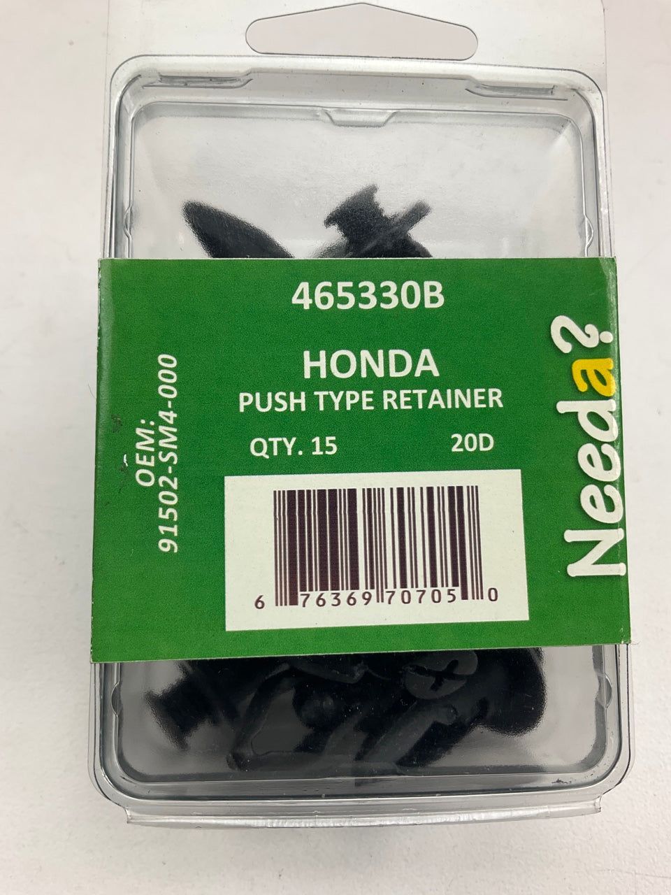 Needa 465330B Bumper Cover Retainer Clips, Replaces 91502-SM4-000 - 15 PACK