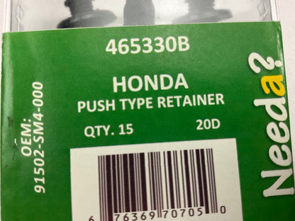Needa 465330B Bumper Cover Retainer Clips, Replaces 91502-SM4-000 - 15 PACK