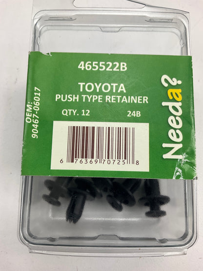 Needa 465522B Push Type Trim Retainer Clips, Replaces 90467-06017 - 12 PACK