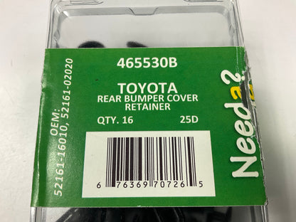 Needa 465530B Exterior Trim Fastener Retainer Clips - 16 Pack