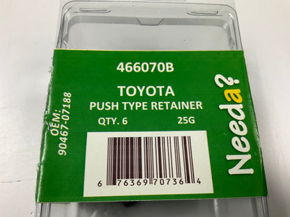 Needa 466070B Mud Guard Retainer Clips Replaces Toyota 90467-07188 - 6 PACK
