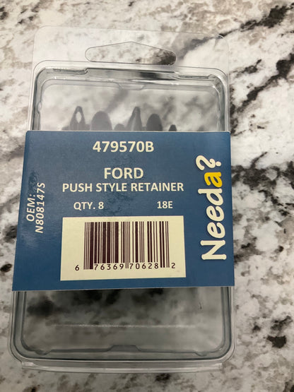 Needa 479570B Rivet-Screw Trim Retainer Clips Replaces Ford N808147S, 8 PACK