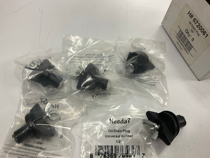 5 PACK - Needa 6720061 Engine Oil Drain Plug - Universal Rubber 1/2''