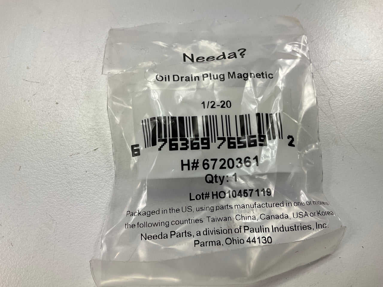 (5) Needa 6720361 Engine Oil Drain Plug 1/2''-20