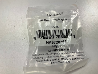 (5) Needa 6720361 Engine Oil Drain Plug 1/2''-20