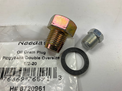 Needa 6720961 Engine Oil Drain Plug - Piggyback Double Oversize 1/2-20