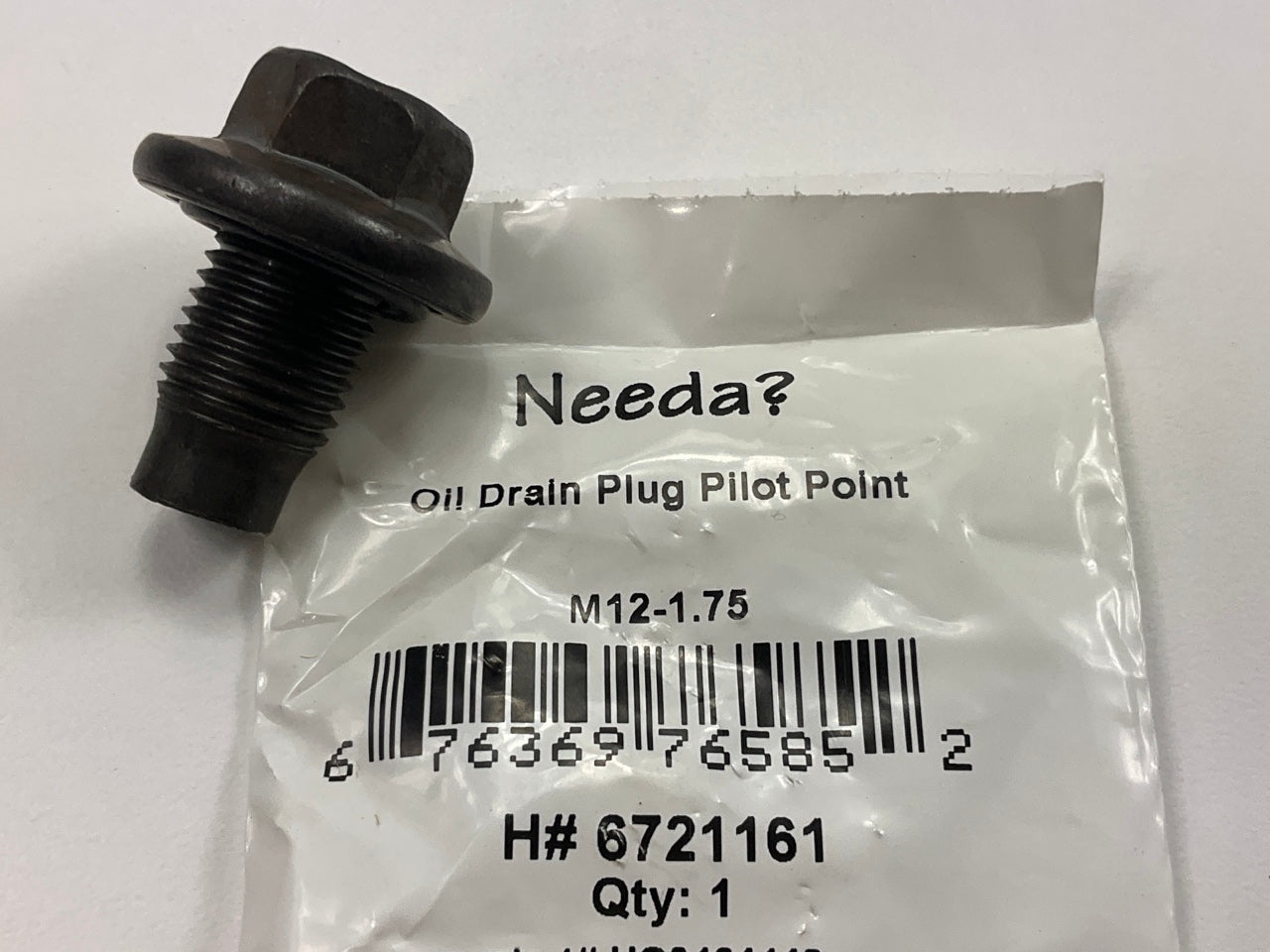 Needa 6721161 M12-1.75 Oil Drain Plug, Pilot Point