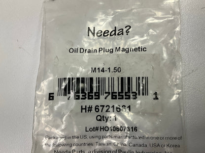 Needa 6721661 Oil Drain Plug, M14-1.50