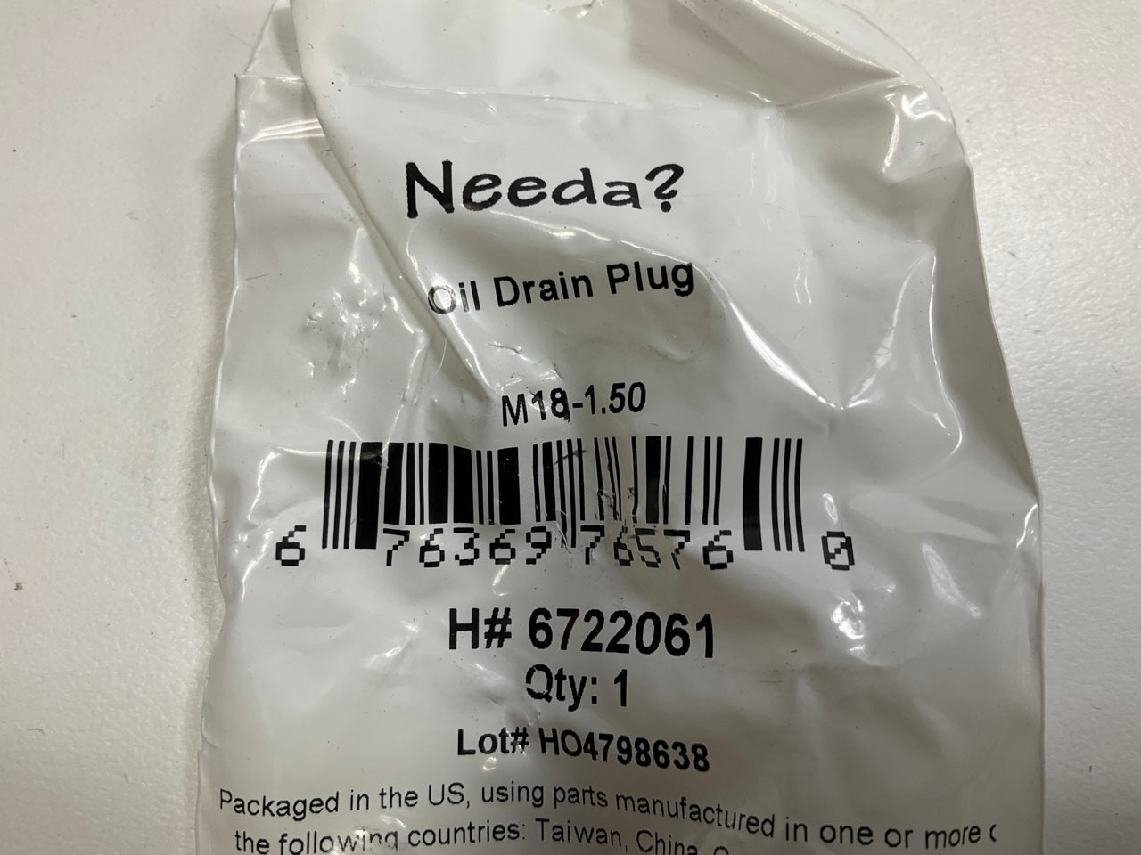 5 Pack - Needa 6722061 Engine Oil Drain Plugs With Washer - M18-1.50 Thread