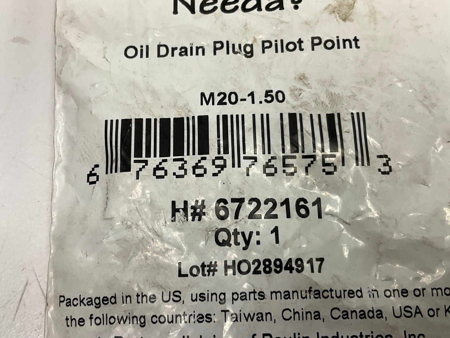 Needa 6722161 Automatic Transmission Fluid Filler Plug - M20-1.50 Thread