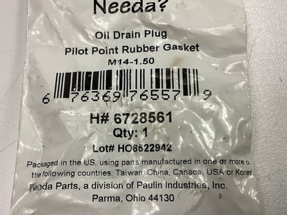 Needa 6728561 Oil Drain Plug -  M14-1.5, PILOT POINT