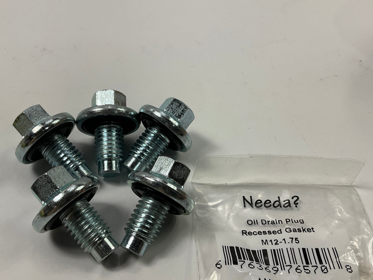 (5) Needa 6728661 Oil Drain Plug, Pilot Point, M12x1.75 Thread - Recessed Gasket