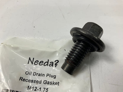 Needa 6728661 Oil Drain Plug - Pilot Point - M12-1.75, Recessed Gasket