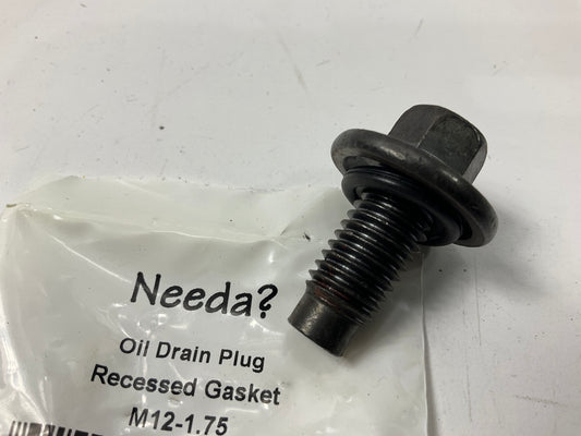 Needa 6728661 Oil Drain Plug - Pilot Point - M12-1.75, Recessed Gasket