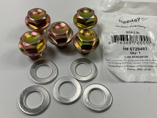 (5) Needa 6729461 Engine Oil Drain Plugs M14-1.50
