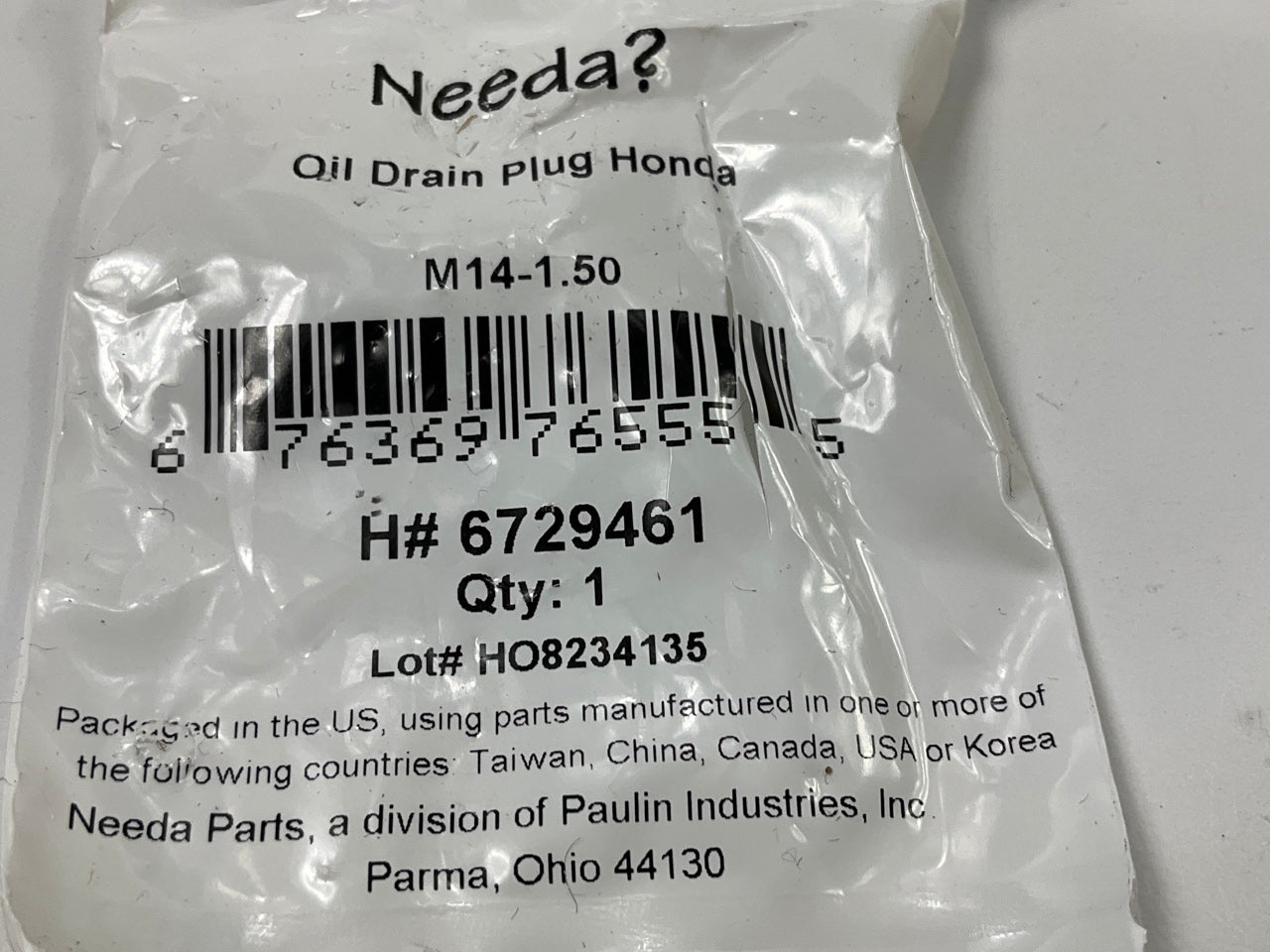 (5) Needa 6729461 Engine Oil Drain Plugs M14-1.50