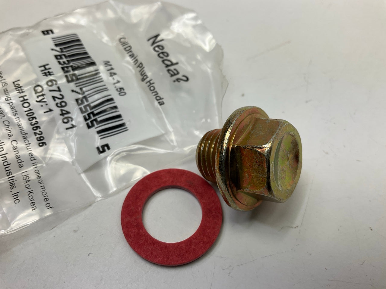 Needa 6729461 Oil Drain Plug - M14-1.50 Thread,  Single Plug