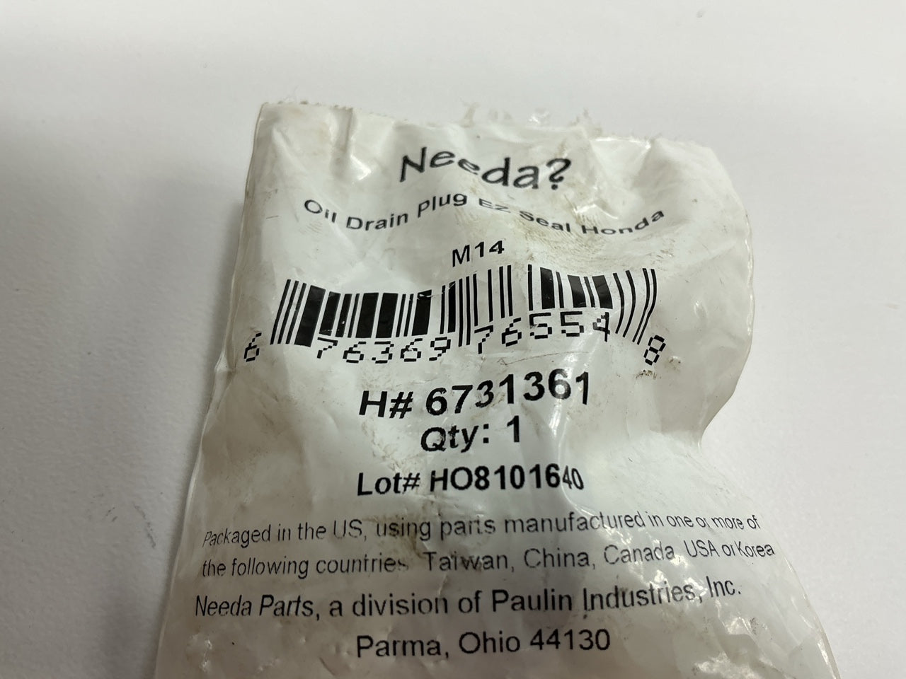 Needa 6731361 Engine Oil Drain Plug M14