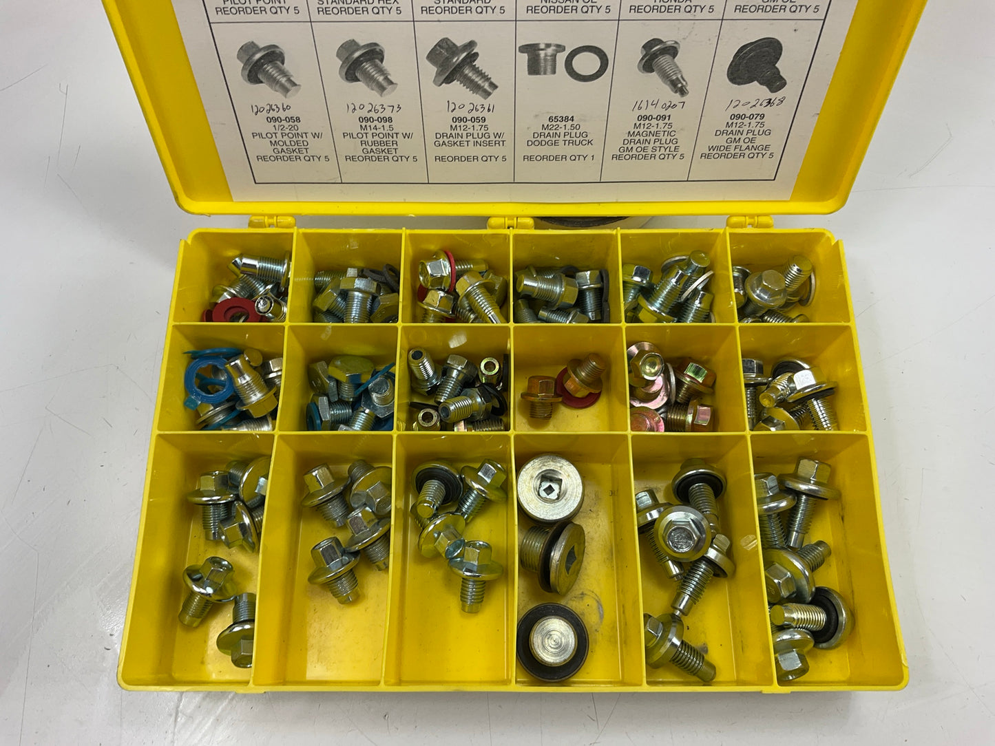 INCOMPLETE, MISSING 3 PCS - Needa 999090 Oil Drain Plug Assortment Kit