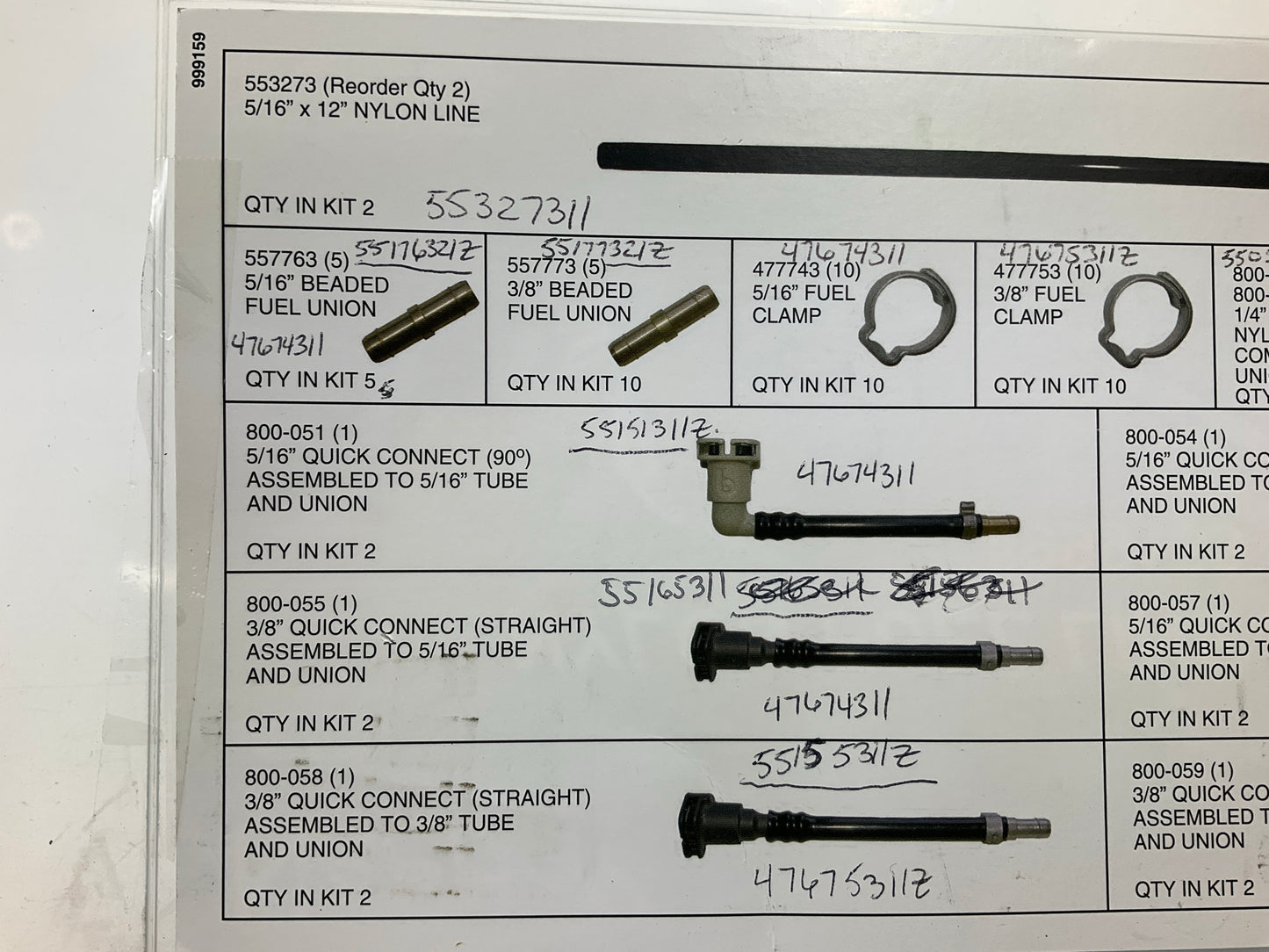 Needa Parts 999159 Nylon Fuel Line Repair Kit